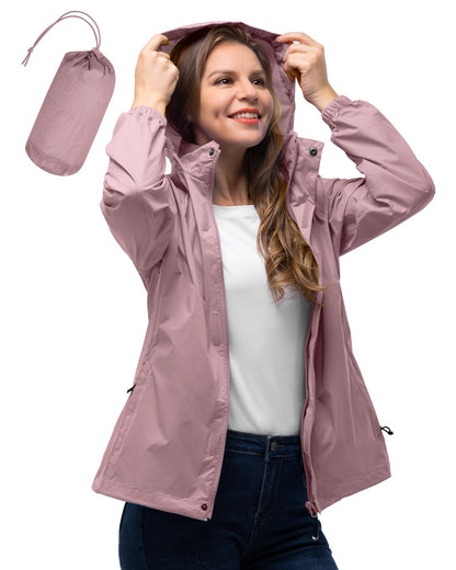 33,000ft Women's Rain Jacket Waterproof Lightweight Packable Raincoat