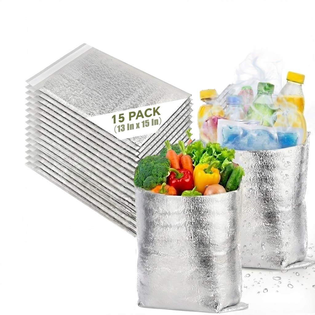 Smilco 20-Pack Insulated Shipping Bags, 11 x 15-Inch Thermal Liners
