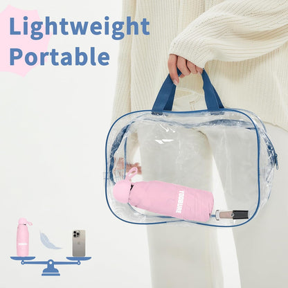 Yoobure Travel Umbrella Portable Compact Umbrellas, Pocket Mini for Purse, Umbrellas for UV Sun & Rain Small for Backpack, Umbrella with Case Folding for Kids Women