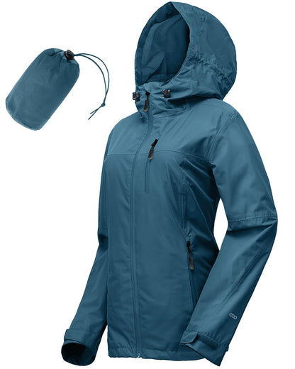 33,000ft Packable Rain Jacket for Women Waterproof Raincoats with Hood