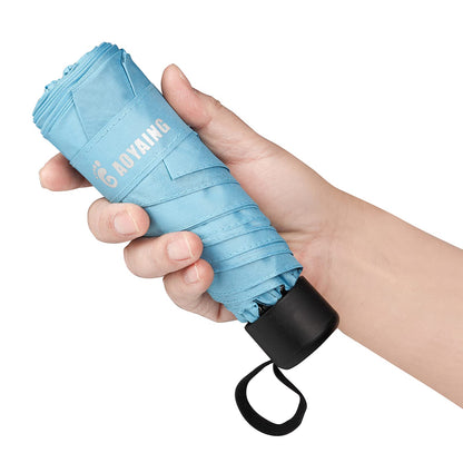 GAOYAING Small Mini Umbrella with Case Light Compact Design Perfect for Travel Lightweight Portable Parasol Outdoor Sun&Rain Umbrellas 34 Inches