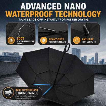 QWB 54 Inch Large Golf Umbrella With Auto Open Windproof