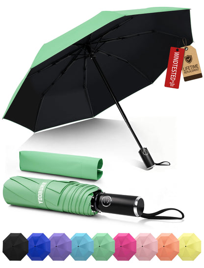 Yoobure Compact Travel Umbrella, Windproof Automatic Folding UV Sun & Rain