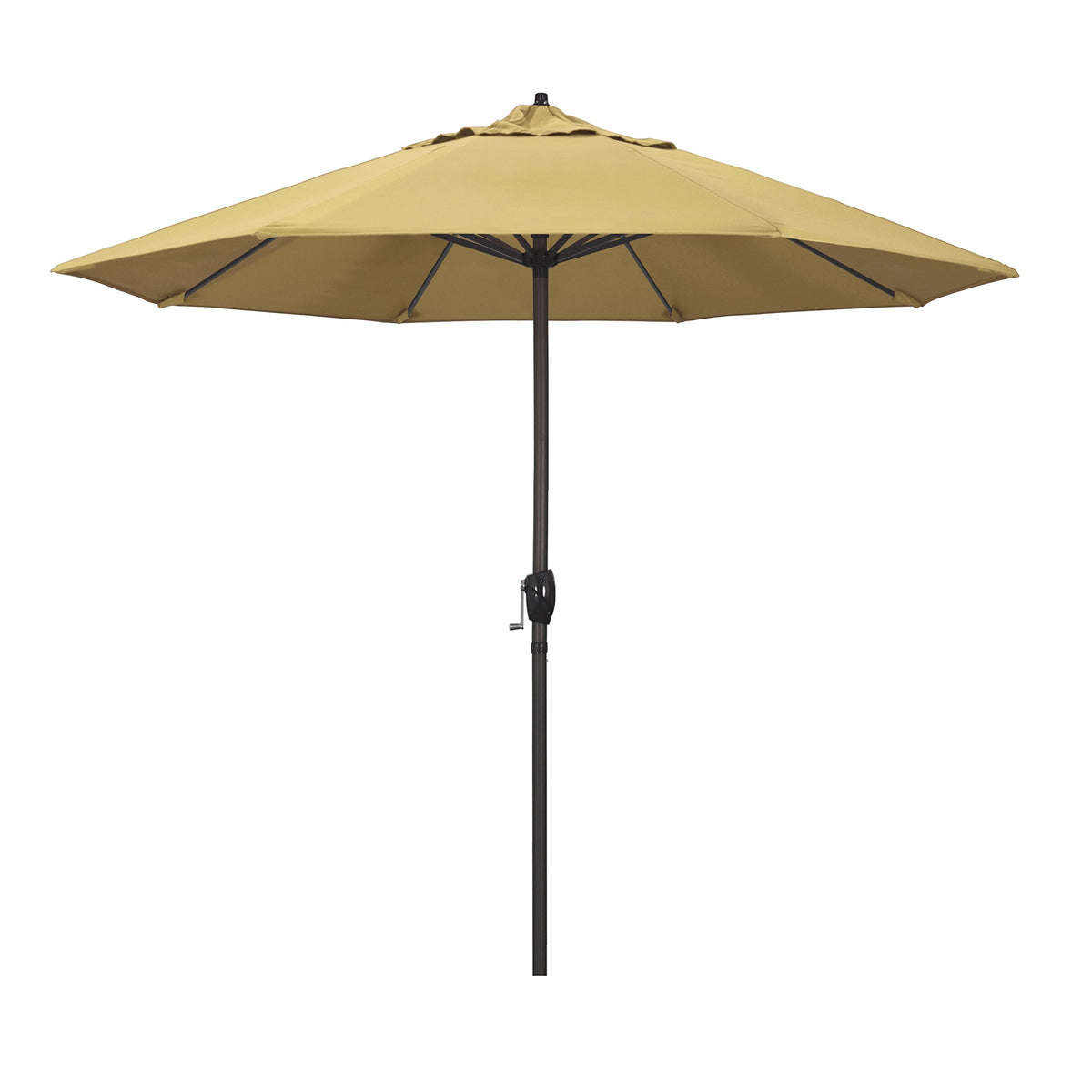 California Umbrella 9' Rd Sunbrella Aluminum Patio Umbrella, Crank Lift, Auto Tilt, Bronze Pole, Pacific Blue