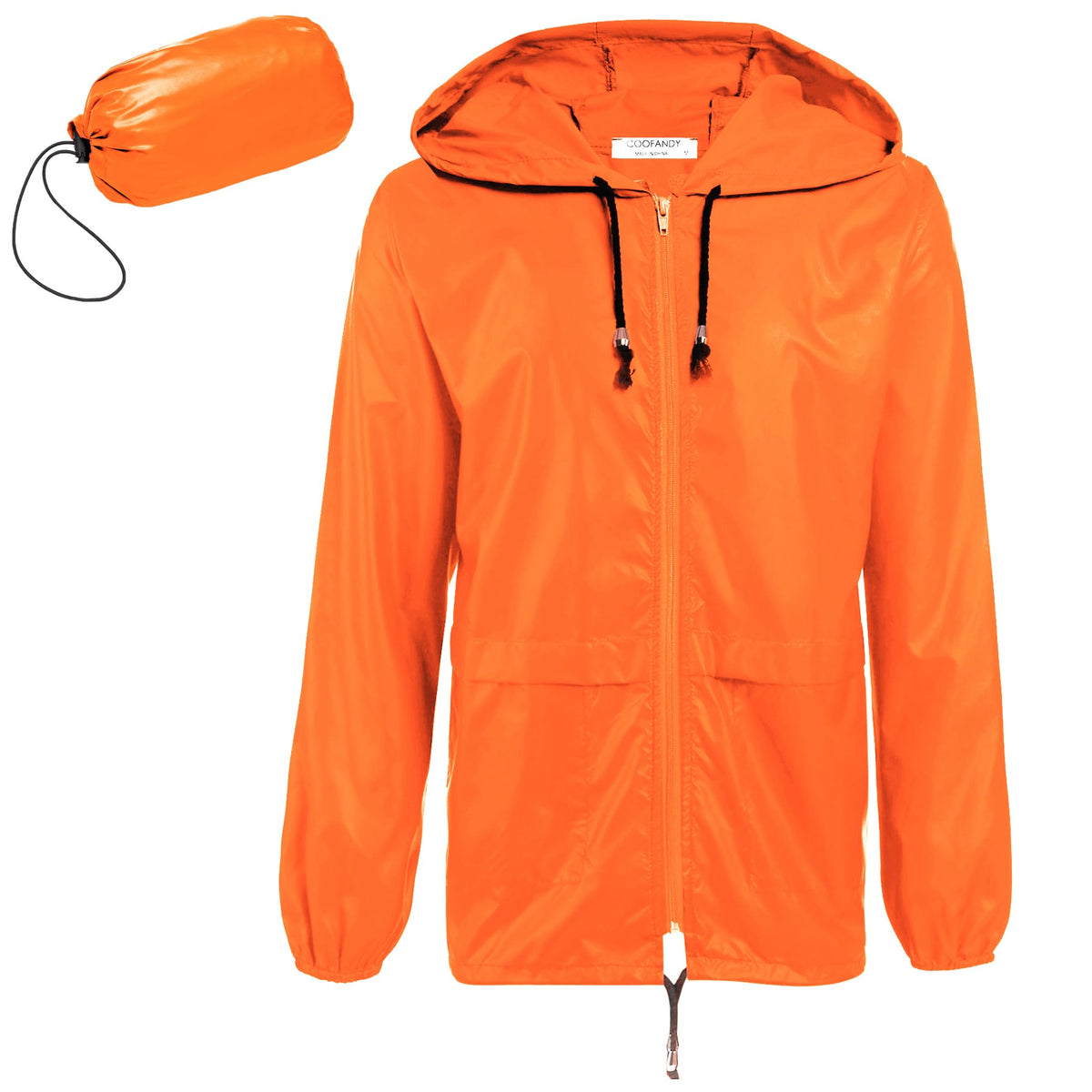 COOFANDY Mens Packable Rain Jacket Lightweight Waterproof Raincoat with Hood Outdoor Rain Gear Travel Hiking Cycling