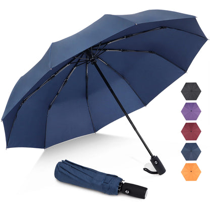 ZOMAKE Travel Umbrella Compact - 10 Ribs Portable Collapsible Umbrellas for Rain Windproof - Paraguas Automatic Small Folding Umbrella Lightweight Packable Umbrella for Women Men
