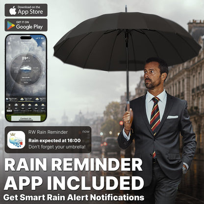 Royal Walk Large Umbrella for Rain & Golf, Windproof, Big, Heavy Duty Stick