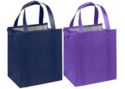 Mediz Hannah Direct Large Capacity Heavy Duty Insulated Smart Shopping Bag - Strong Reusable Grocery Tote 2 Pack