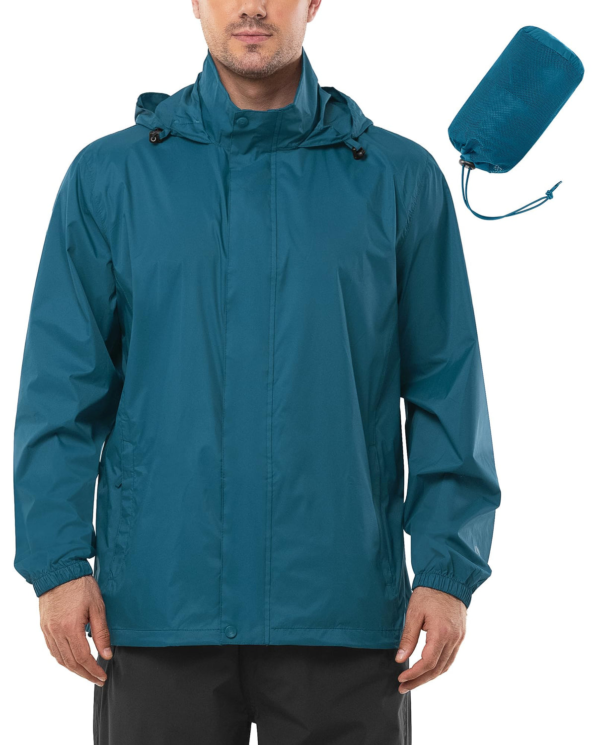Outdoor Ventures Men's Rain Jacket Waterproof Lightweight Packable Raincoat