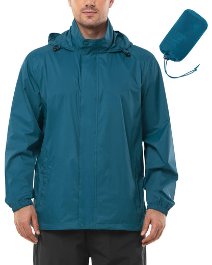 Outdoor Ventures Men's Rain Jacket Waterproof Lightweight Packable Raincoat