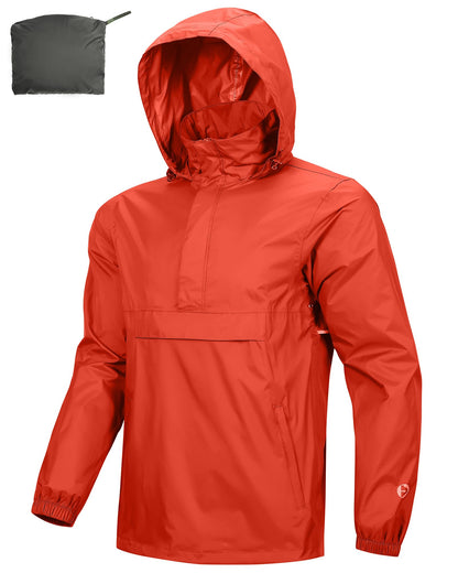 Outdoor Ventures Men's Rain Jacket Waterproof Lightweight Packable Pullover