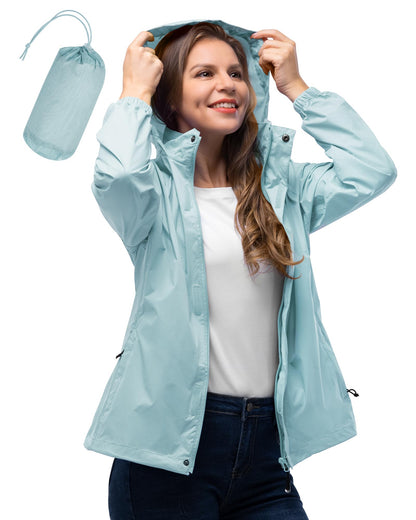 33,000ft Women's Rain Jacket Waterproof Lightweight Packable Raincoat
