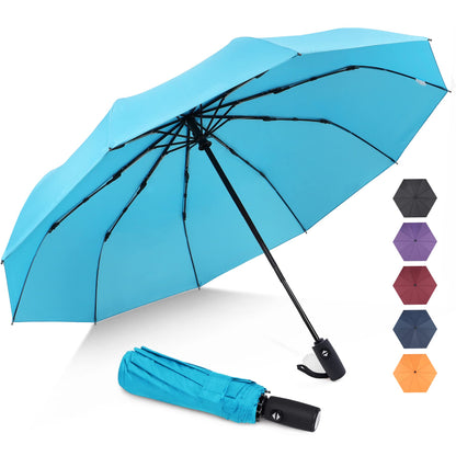 ZOMAKE Travel Umbrella Compact - 10 Ribs Portable Collapsible Umbrellas for Rain Windproof - Paraguas Automatic Small Folding Umbrella Lightweight Packable Umbrella for Women Men
