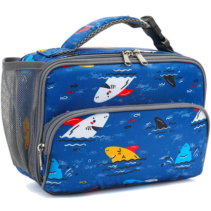 FlowFly Kids Lunch box Insulated Soft Bag Mini Cooler Back to School Thermal Meal Tote Kit for Girls, Boys, Astronaut