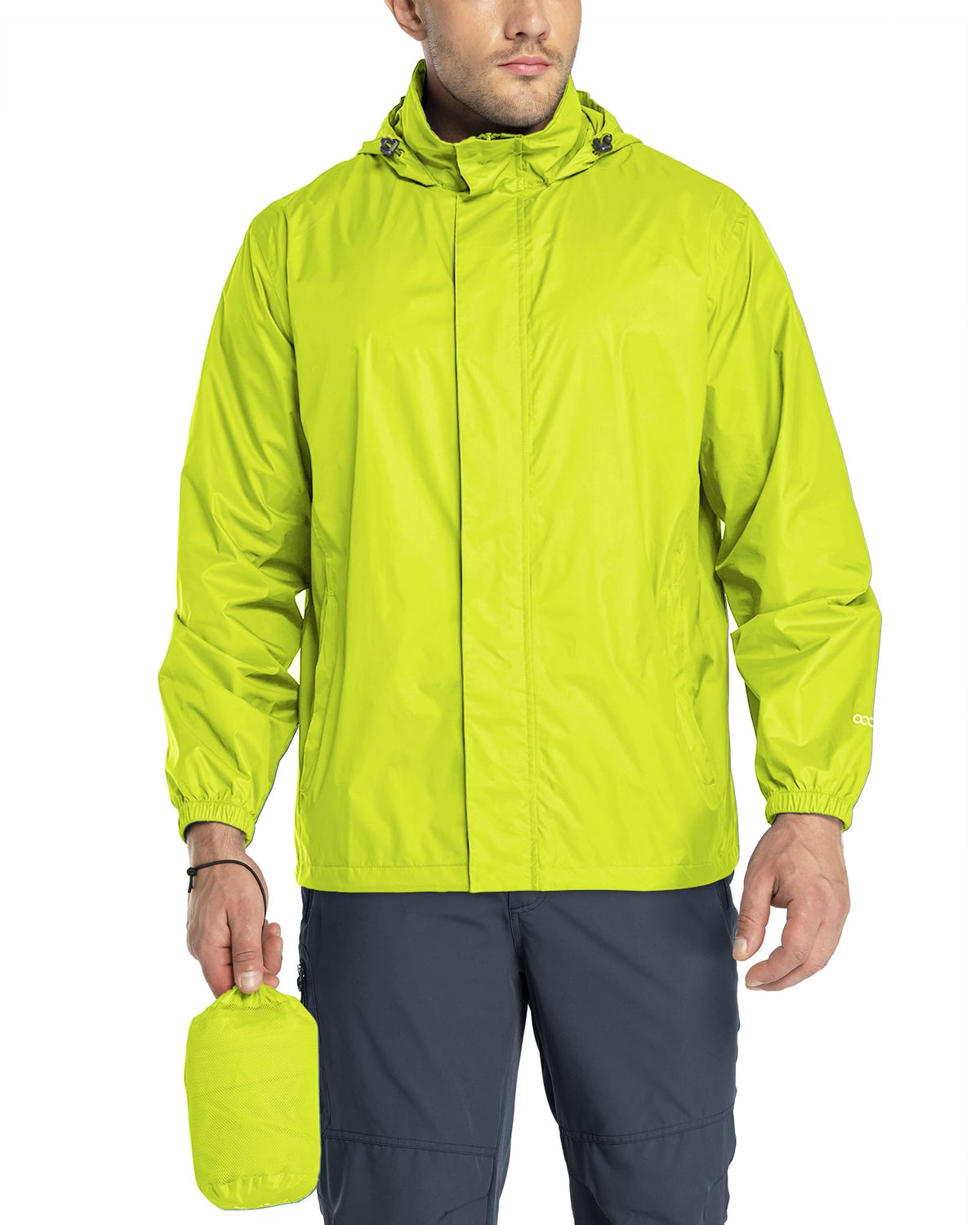 33,000ft Men's Packable Rain Jacket Lightweight Waterproof Golf Raincoat