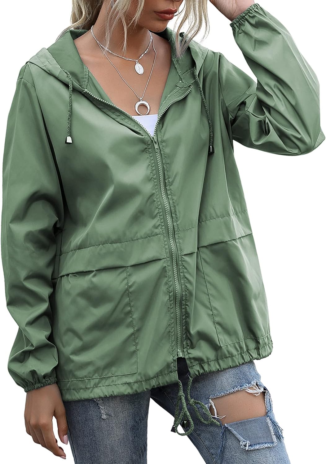 Women's Raincoats Lightweight Waterproof Rain Jackets