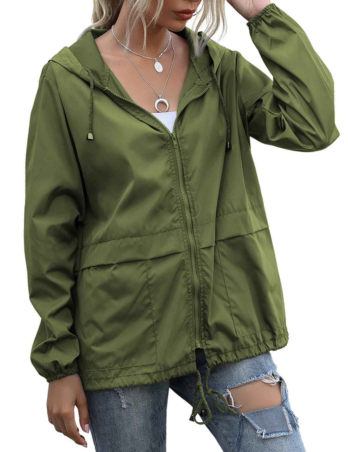 Women's Raincoats Lightweight Waterproof Rain Jackets