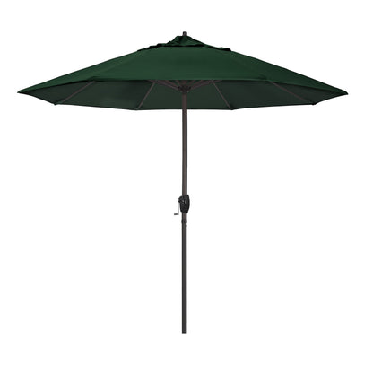 California Umbrella 9' Rd Sunbrella Aluminum Patio Umbrella, Crank Lift, Auto Tilt, Bronze Pole, Pacific Blue