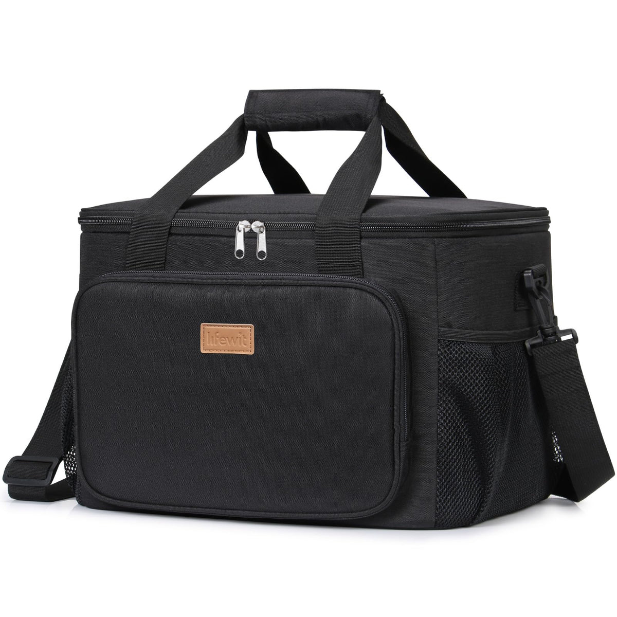 Lifewit Medium Lunch Bag, Insulated Lunch Box, Soft Cooler Cooling Tote for Adult Men Women, Black 12-Can (9L)