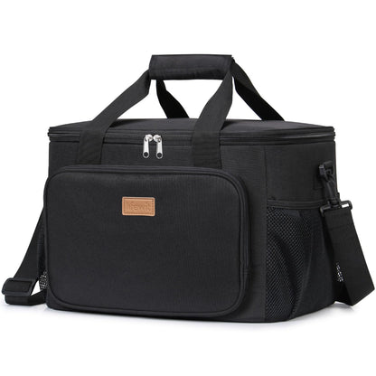 Lifewit Medium Lunch Bag, Insulated Lunch Box, Soft Cooler Cooling Tote for Adult Men Women, Black 12-Can (9L)
