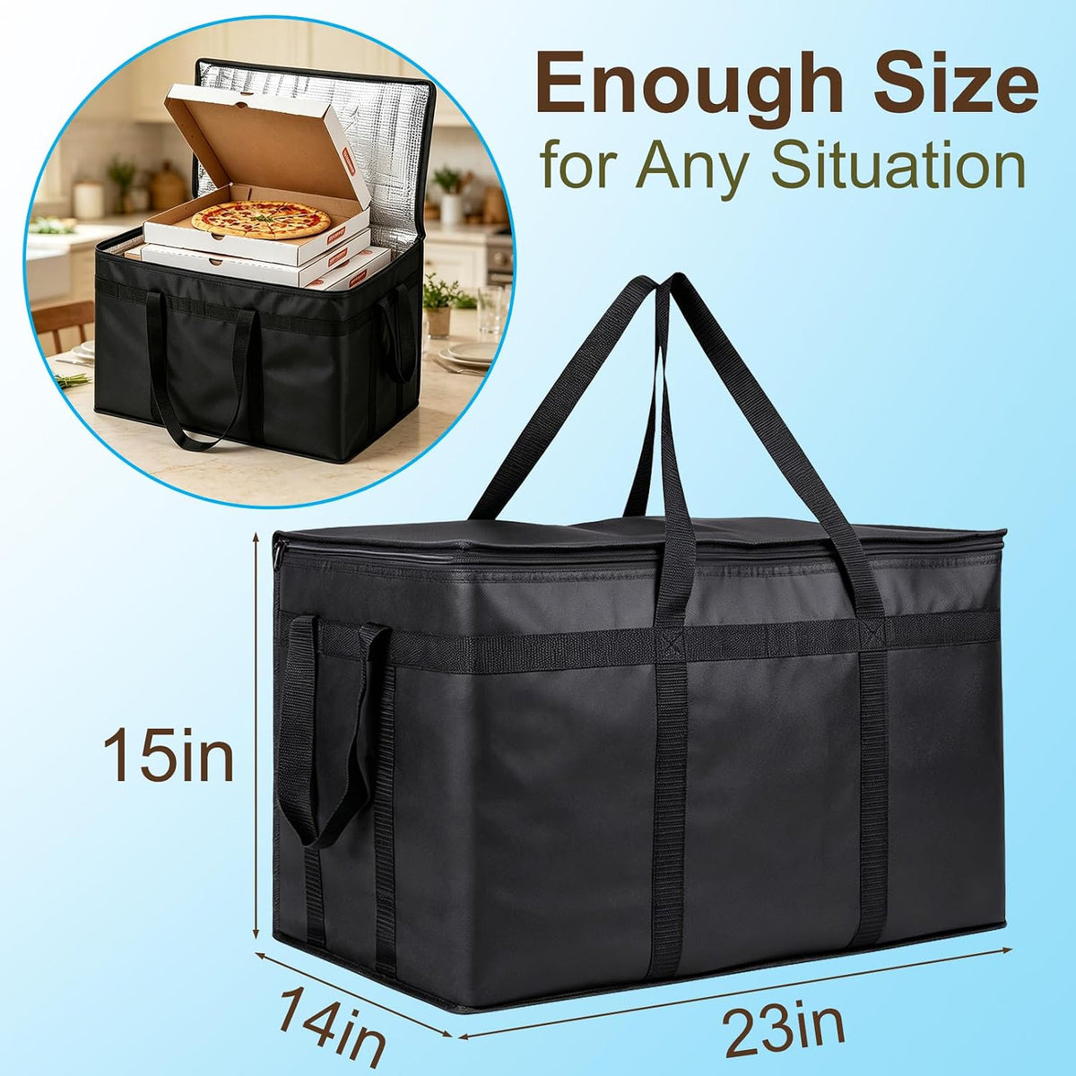 JNYONG 2-Pack Insulated Food Delivery Bag,XXXL-Pizza Delivery Bags