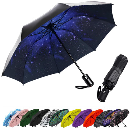 SIEPASA Windproof Travel Compact Umbrella-Automatic Umbrellas for Rain-Compact Folding Umbrella, Travel Umbrella Compact, Small Portable Windproof Umbrellas for Men Women Teenage. (Purple)