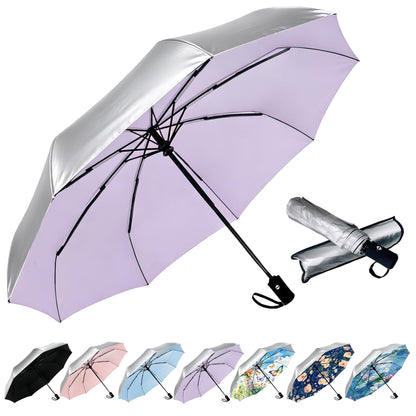 SIEPASA Windproof Travel Compact Umbrella-Automatic Umbrellas for Rain-Compact Folding Umbrella, Travel Umbrella Compact, Small Portable Windproof Umbrellas for Men Women Teenage. (Purple)
