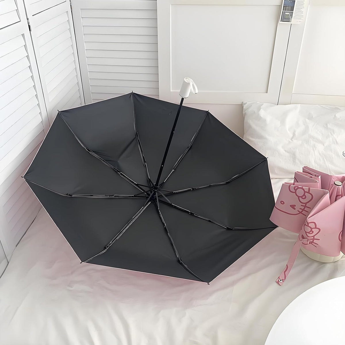 NBHUZEHUA Automatic Umbrella for Women Kids Girls Compact Travel Rain Sun Uv Protection Portable Foldable