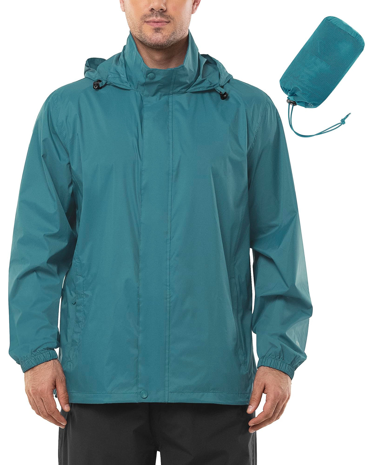 Outdoor Ventures Men's Rain Jacket Waterproof Lightweight Packable Raincoat