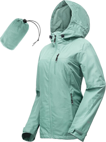 33,000ft Packable Rain Jacket for Women Waterproof Raincoats with Hood