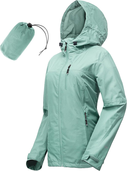 33,000ft Packable Rain Jacket for Women Waterproof Raincoats with Hood