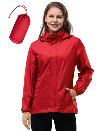 33,000ft Women's Rain Jacket Waterproof Lightweight Packable Raincoat