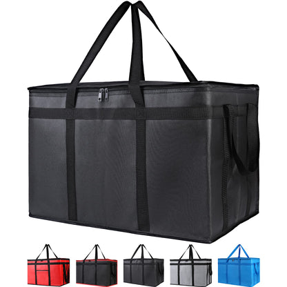 Bodaon Insulated Food Delivery Bag, XXXL Reusable Warming Bag, Black, 1Pk