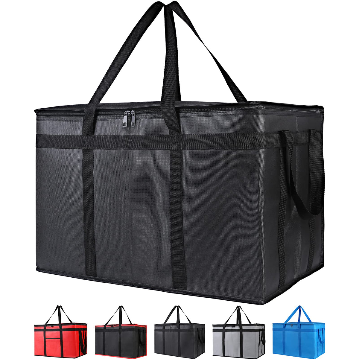 Bodaon 1-Pack Insulated Reusable Grocery Shopping Bags, X-Large, Black