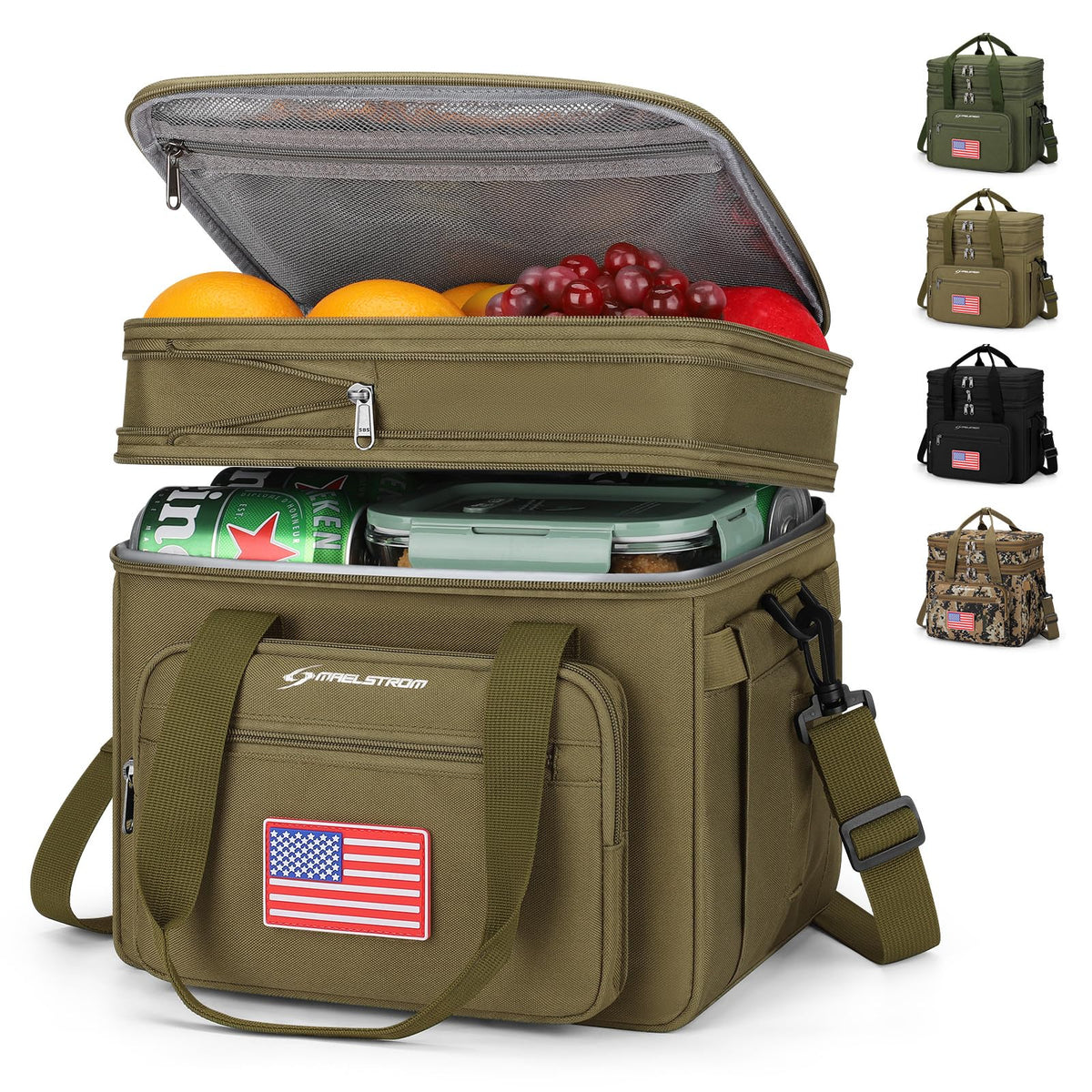 Maelstrom 23L Insulated Lunch Box, Expandable Double Deck Cooler Bag
