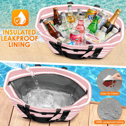 Cooler Bag Insulated Soft Side Cooler Tote Bag Reusable Grocery Bags