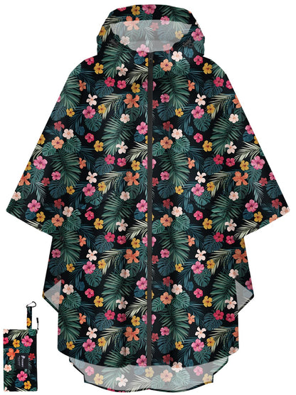 PTEROMY Rain Poncho for Adults with Zipper, Waterproof Hooded Raincoat
