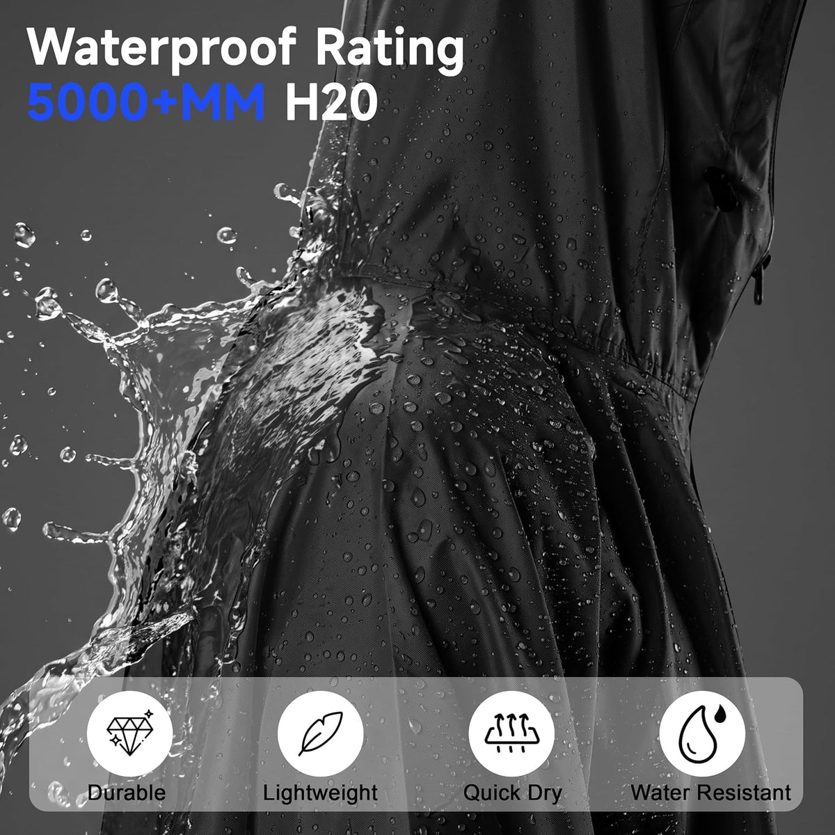 Lightweight Rain Poncho Waterproof Rain Ponchos for Adults Portable Raincoat Adult Ponchos with Hood for Outdoor