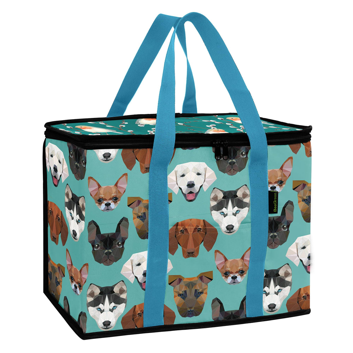 BeeGreen Cooler Bag Soft Insulated Tote for Beach Travel Grocery Shopping Lunch Portable Large Ice Coolers with Handle Hard Freezer Bags with Zippered Top Foldable Leakproof Delivery Totes Moss