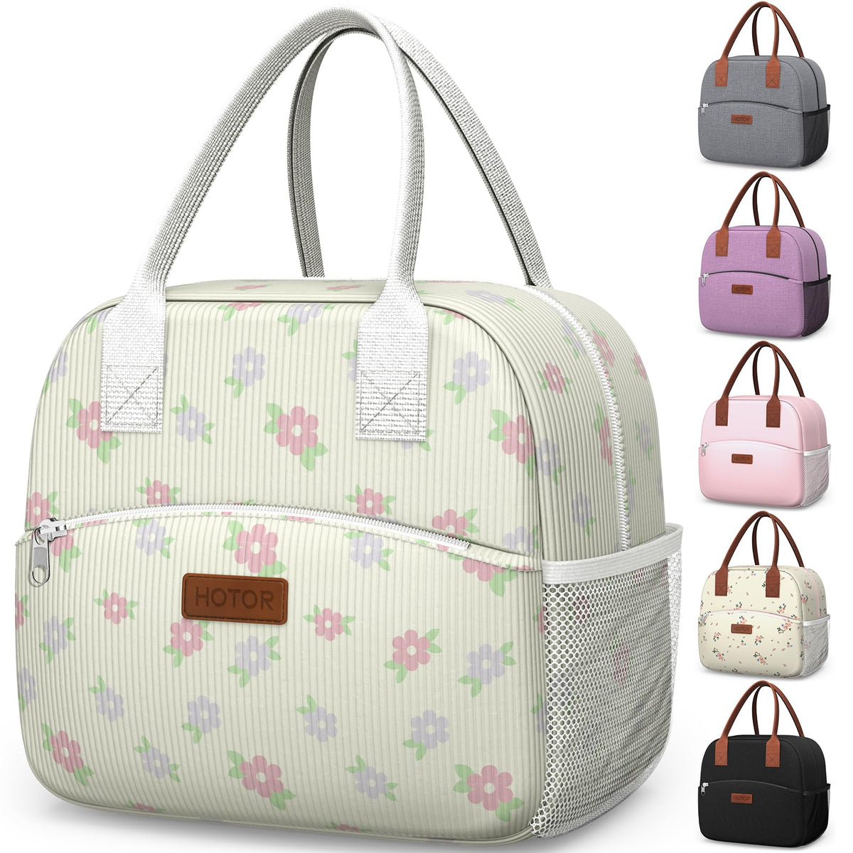 HOTOR Lunch Bag Women Men Insulated Lunch Box Black 10L