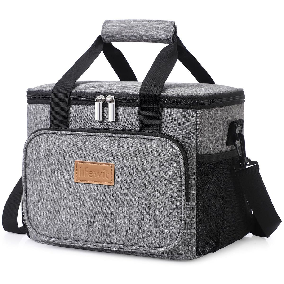 Lifewit Medium Lunch Bag, Insulated Lunch Box, Soft Cooler Cooling Tote for Adult Men Women, Black 12-Can (9L)
