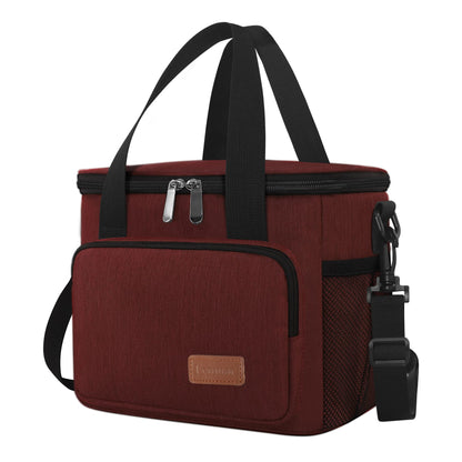 Femuar Reusable Lunch Box for Men/Women - Insulated Lunch Bag Leakproof Lunchbox for Work Office Picnic Beach - Freezable Lunch Cooler Bag with Adjustable Shoulder Strap - Black