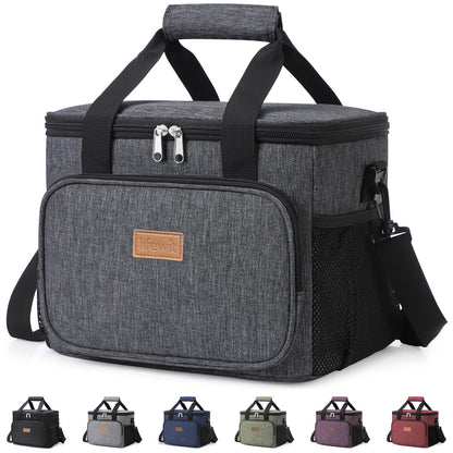 Lifewit Medium Lunch Bag, Insulated Lunch Box, Soft Cooler Cooling Tote for Adult Men Women, Black 12-Can (9L)