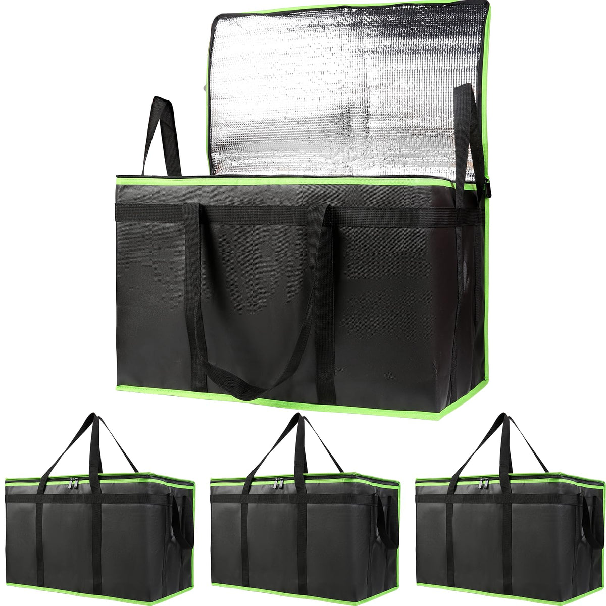 Bodaon 4-Pack Insulated Reusable Grocery Shopping Bag, X-Large Cooler, Blue