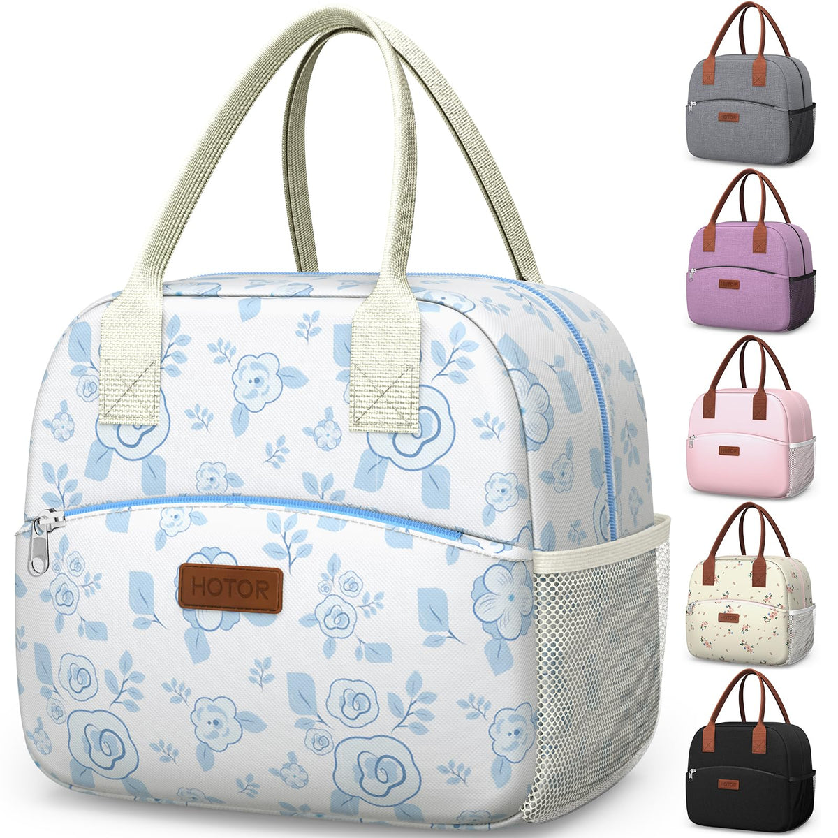 HOTOR Lunch Bag Women Men Insulated Lunch Box Black 10L