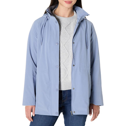 Amazon Essentials Women's Regular-Fit Lightweight Waterproof Long Hooded Rain Jacket