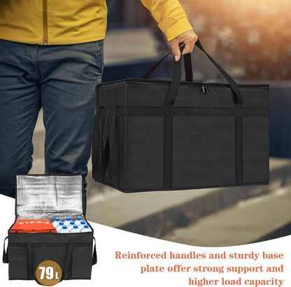 Insulated Bags for Food Delivery with Hard Bottom, XXXL Pizza Cooler Bags