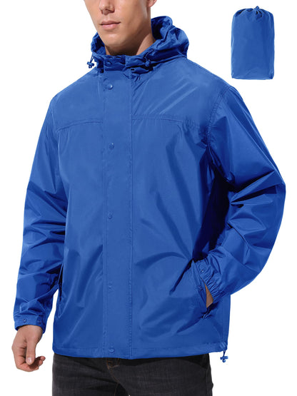 UIQUR Mens Lightweight Packable Waterproof Rain Jacket Windbreaker