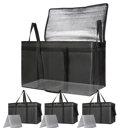 Bodaon 4-Pack Insulated Reusable Grocery Shopping Bag, X-Large Cooler, Blue