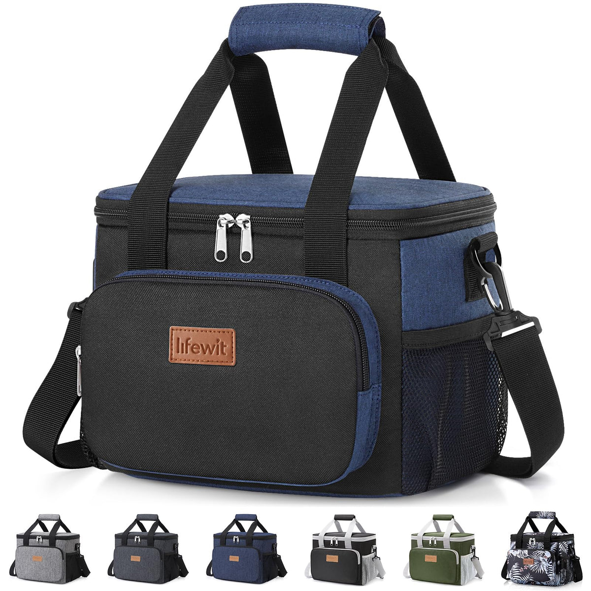 Lifewit Medium Lunch Bag, Insulated Lunch Box, Soft Cooler Cooling Tote for Adult Men Women, Black 12-Can (9L)